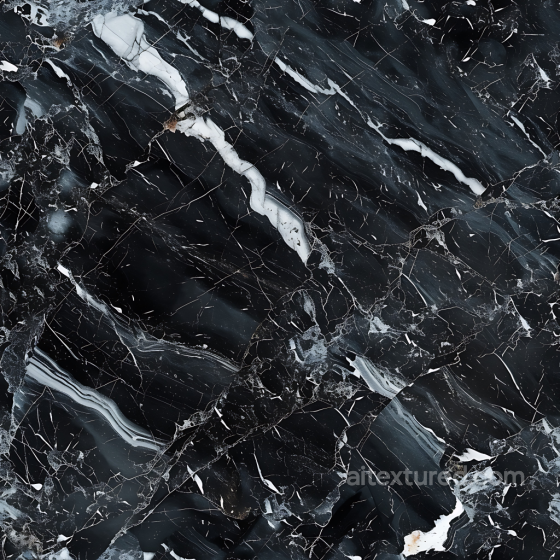 Black Marble PBR Texture with Bold White Veins and Polished Finish Marble texture preview
