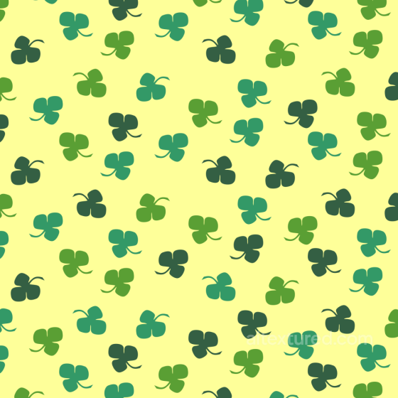 with Green Clover Leaf Pattern on Light Yellow Background St patrick digital paper bundle texture preview