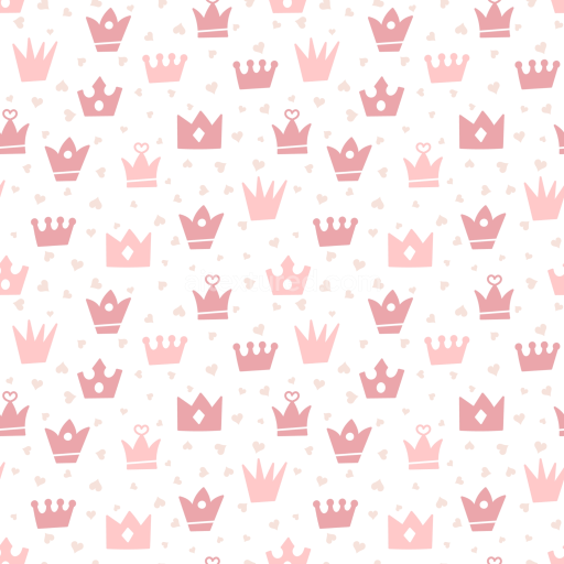 Seamless 3D PBR Fabric Texture Featuring Pink Crown and Heart Motifs