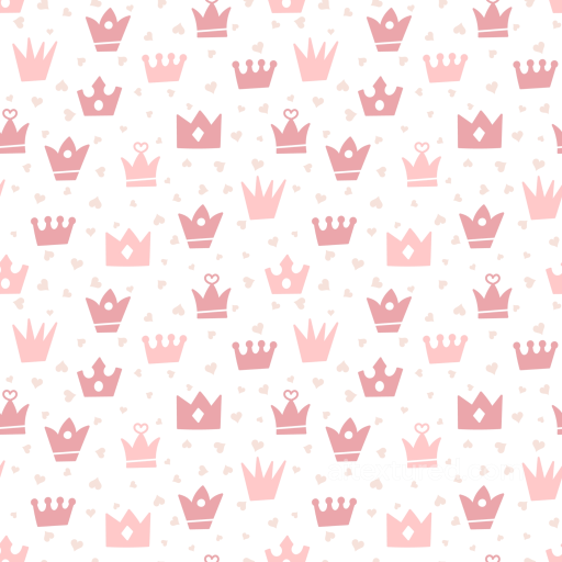 Fabric Texture Featuring Pink Crown and Heart Motifs seamless Baby girl  PBR texture