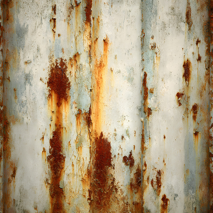 Cracked and Rusty Metal with Peeling Paint and Corrosion seamless PBR texture preview