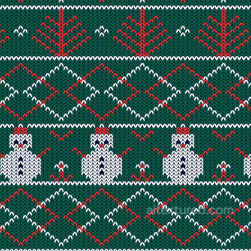 Knitted Christmas Sweater Texture With Snowmen And Diamond Pattern seamless All Christmas Digital paper PBR texture