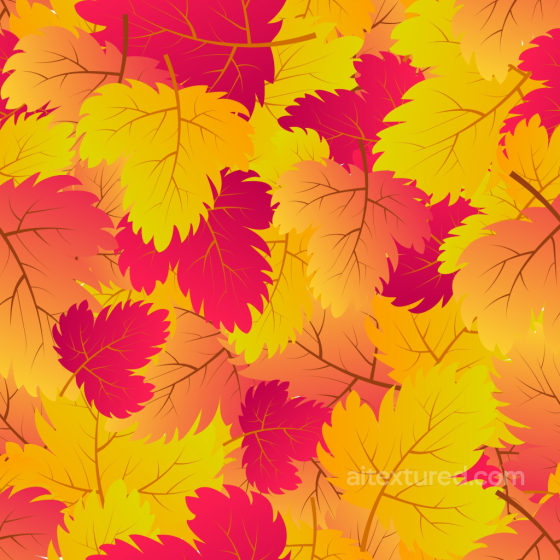 Vibrant Autumn Leaves in Red and Yellow Tones Seamless Texture Autumn Leaves texture preview