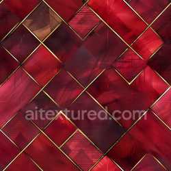 seamless Seamless 3D PBR Texture of Red Plaid Pattern with Gold Outlines texture 8k free download PBR