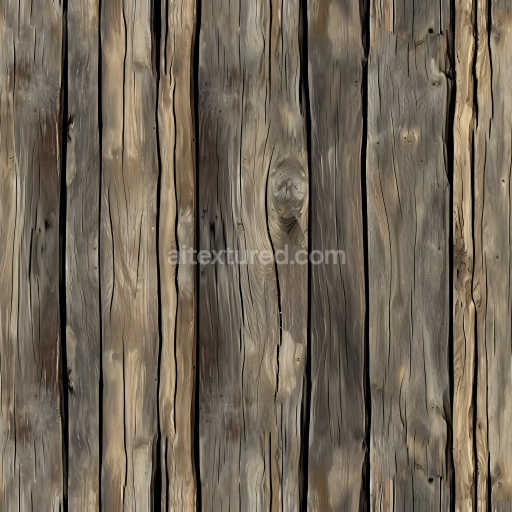 Preview — Seamless 3D Weathered Wood Planks PBR Texture with Cracks and Knots