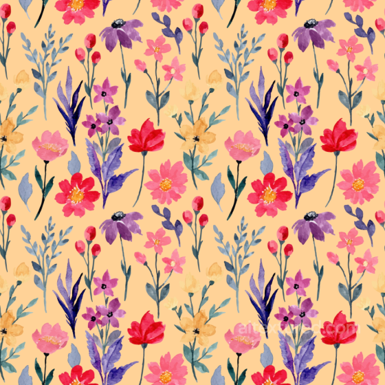 Floral Fabric Texture with Watercolor Flowers on Peach Background Floral texture preview