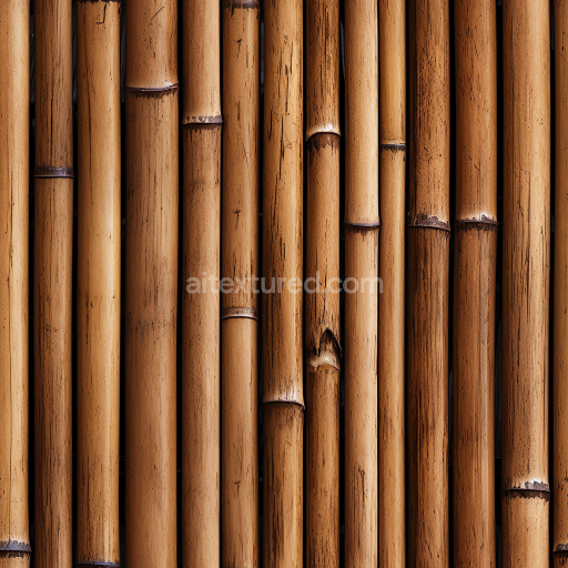 Seamless 3D PBR Texture of Polished Bamboo Culms with Natural Grain and Nodes
