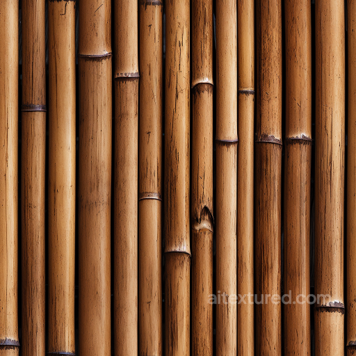 Polished Bamboo Culms Seamless Texture with Natural Grain and Nodes seamless Bamboo PBR texture
