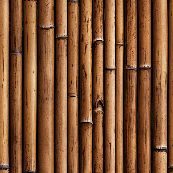 Polished Bamboo Culms with Natural Grain and Nodes seamless PBR texture preview