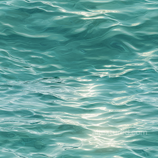 Wavy Turquoise Water PBR Texture with Soft Reflections and Gentle Ripples seamless Water PBR texture