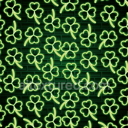 seamless Seamless 3D PBR Neon Shamrock Pattern Texture with Dark Brick Background texture 8k free download PBR