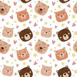 Pattern Bundle - Seamless 3D Pattern PBR Texture with Cute Bear Heads and Playful Motifs texture preview