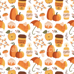 seamless Seamless 3D PBR Texture Featuring Hand-Drawn Thanksgiving Icons Pattern texture 8k free download PBR