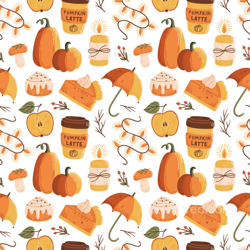 Featuring Hand-Drawn Thanksgiving Icons Pattern seamless Thanksgiving PBR texture