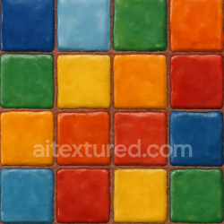 seamless Seamless 3d texture pbr 8k hand painted tiles mosaic with colorful tiles and glossy finish texture 8k free download PBR