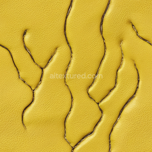 Seamless 3D Yellow Distressed Leather PBR Texture with Torn and Worn Grain