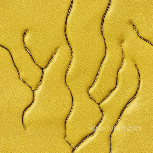 Yellow Distressed Leather PBR Texture with Torn and Worn Grain seamless Leather PBR texture