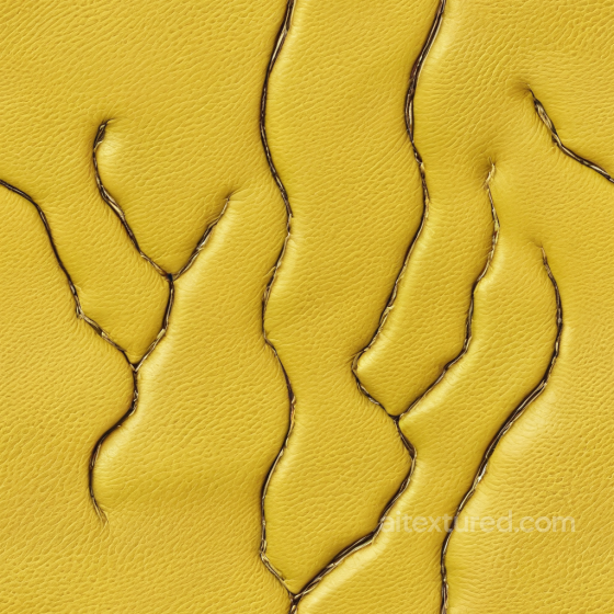 Yellow Distressed Leather PBR Texture with Torn and Worn Grain Leather texture preview
