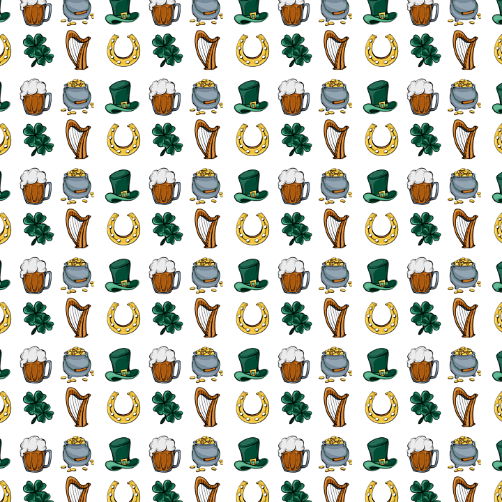 with St Patrick Symbols Pattern in Bright Colors seamless PBR texture preview