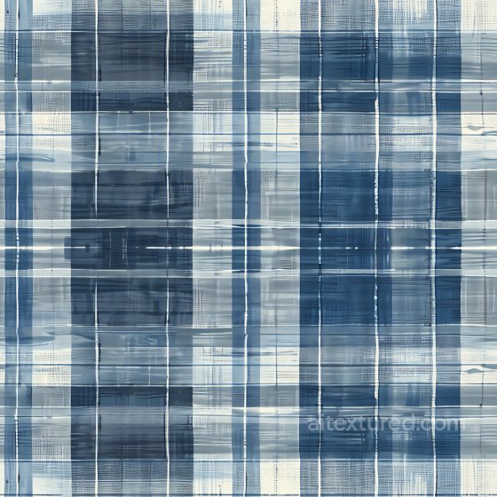 Blue Grunge Plaid Fabric Seamless Texture with Brushstroke Effect Plaid texture preview