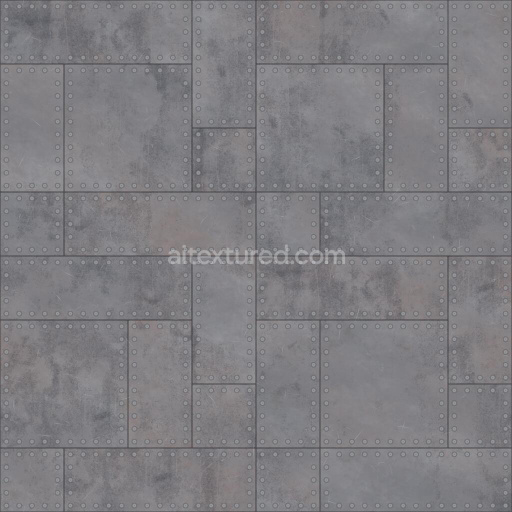 Rusty and Oxidized Metal Plate with Rivets | Free PBR