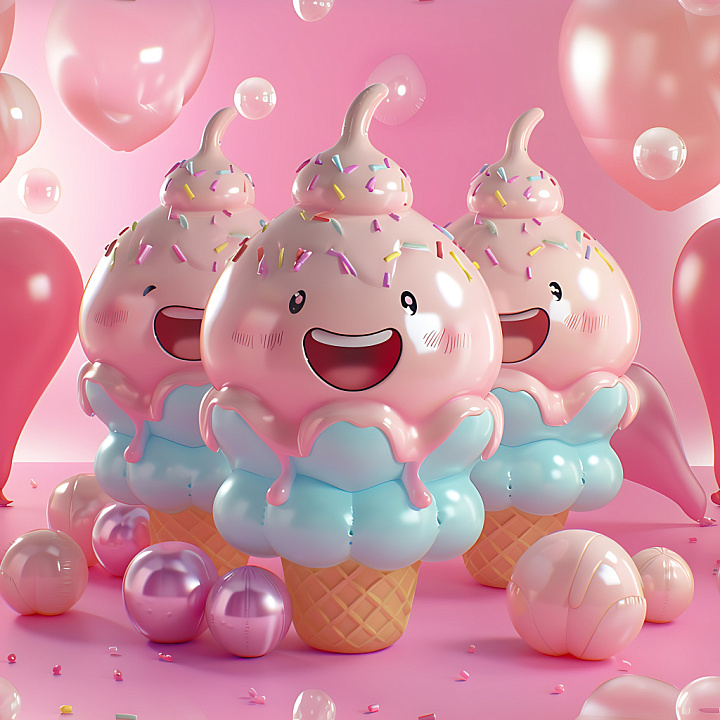 Inflated Featuring Glossy Pink Vinyl Balloon Surface seamless PBR texture preview