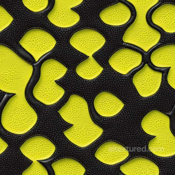 Embossed Black and Vibrant Yellow Leather Texture with Pebbled Grain Leather texture preview