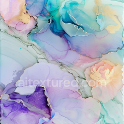 seamless Seamless 3D Alcohol Ink PBR Texture with Pastel Floral Swirls and Gold Veins texture 8k free download PBR