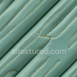 seamless Seamless 3D PBR Texture of Teal Pebbled Leather with Prominent Stitching and Padded Quilted Panels texture 8k free download PBR