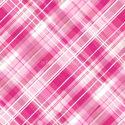Seamless 3D PBR Texture Featuring Pink Diagonal Plaid Pattern