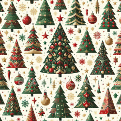 seamless Seamless 3D PBR Texture of Colorful Decorative Christmas Trees and Ornaments texture 8k free download PBR