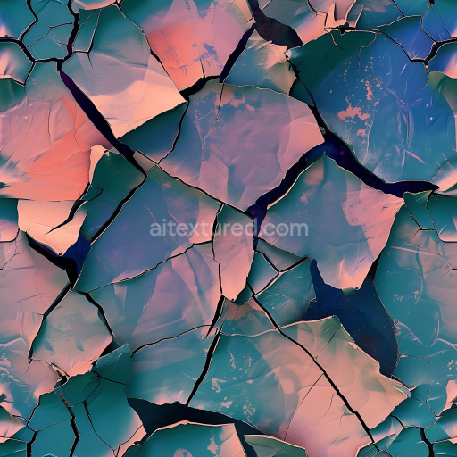 Seamless 3D Cracked & Hole PBR Texture Featuring Pastel-Colored Flaking Paint