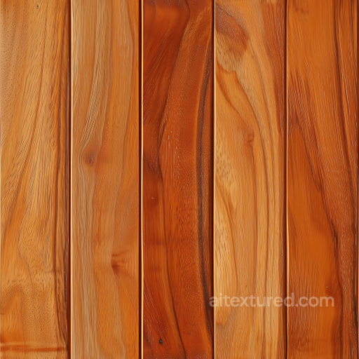 Polished Teak Wood Floor Texture with Warm Grain Variations seamless Wood PBR texture