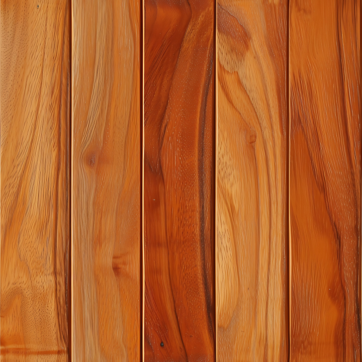 Polished Teak Wood Floor with Warm Grain Variations seamless PBR texture preview