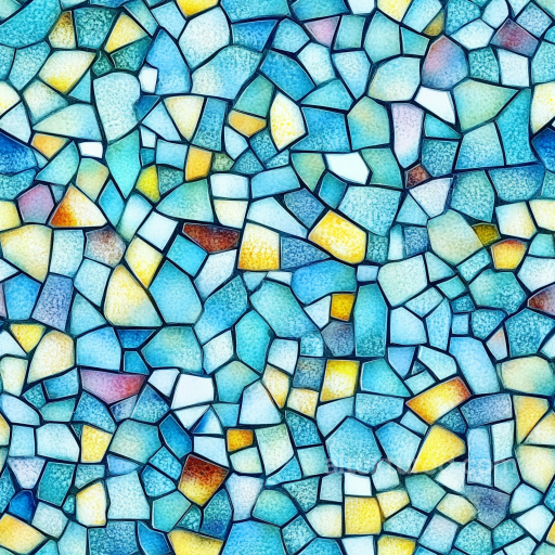 Ceramic Mosaic PBR Texture with Multicolored Irregular Tiles seamless Mosaic PBR texture