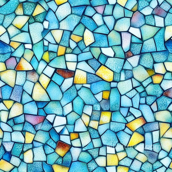 Ceramic Mosaic PBR Texture with Multicolored Irregular Tiles Mosaic texture preview
