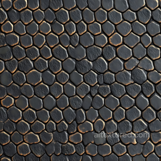Reptilian Skin PBR Texture Featuring Dark Scales with Fine Detailing seamless Skin PBR texture
