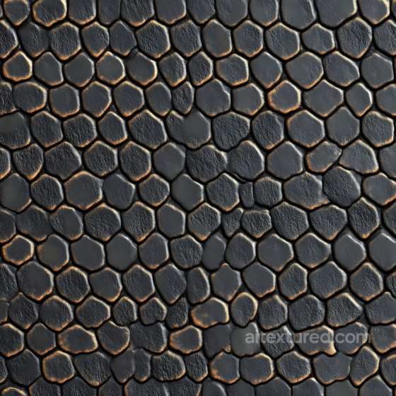 Reptilian Skin PBR Texture Featuring Dark Scales with Fine Detailing Skin texture preview