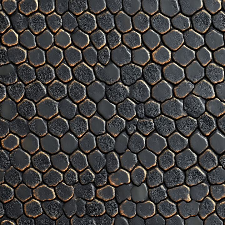 Reptilian Skin Featuring Dark Scales with Fine Detailing seamless PBR texture preview