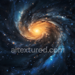seamless Seamless 3D Space PBR Texture Featuring a Spiral Galaxy Nebula with Blue and Golden Hues texture 8k free download PBR