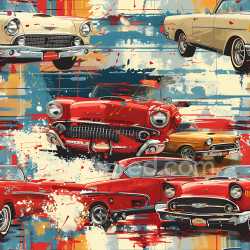 seamless Seamless 3D PBR Graffiti Texture Featuring Vintage Car Illustrations and Colorful Paint Splatters texture 8k free download PBR