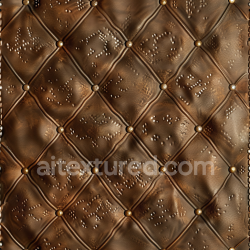 seamless Seamless 3D Quilted Aged Brown Leather PBR Texture with Buttoned Pattern and Distressed Finish texture 8k free download PBR