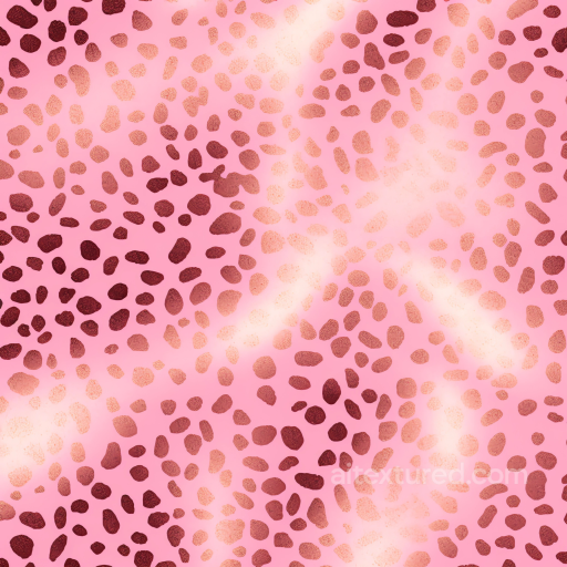 Leopard Print Fabric Texture with Pink Base and Brown Spots seamless Leopard Print PBR texture