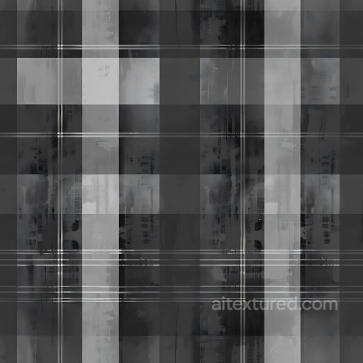 Seamless 3D PBR Texture of Black and Gray Plaid Fabric with Subtle Wear texture preview