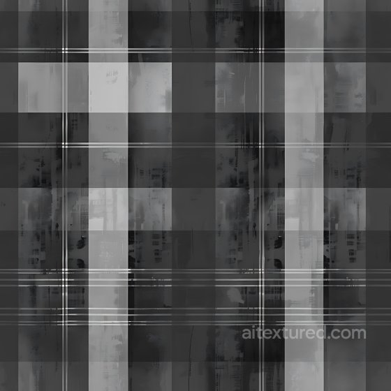 Black and Gray Plaid Fabric Seamless Texture with Subtle Wear Plaid texture preview