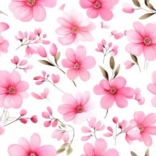 Preview — Seamless 3D PBR Texture of Soft Pink Floral Pattern with Delicate Leaves