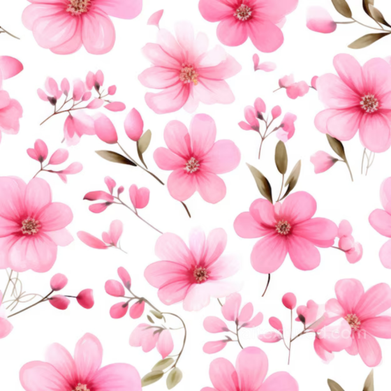 Pink Flower Texture of Soft Pink Floral Pattern with Delicate Leaves Pink Flower texture preview