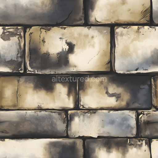 Seamless 3D PBR Cracked and Weathered Brick Wall Texture with Earthy Tones and Distressed Surface