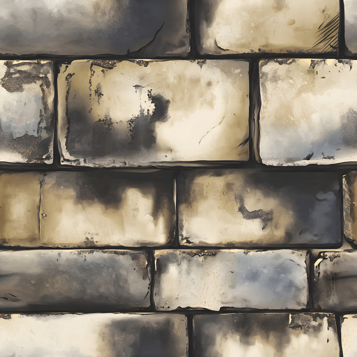 Cracked and Weathered Brick Wall with Earthy Tones and Distressed Surfa… seamless PBR texture preview