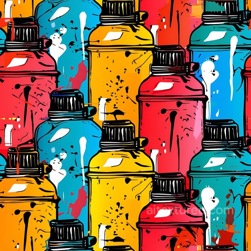 Seamless 3D PBR Texture Featuring Vibrant Spray Paint Can Graffiti Pattern texture preview